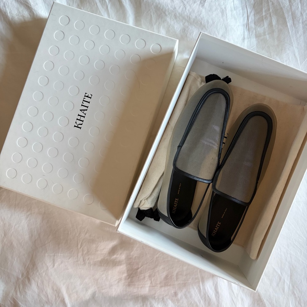 Khaite // NEW Alessia Mesh Leather Loafers - Picture 10 of 11